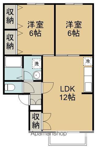 ブーケ・ド・ツルマキF(2LDK/2階)の間取り写真