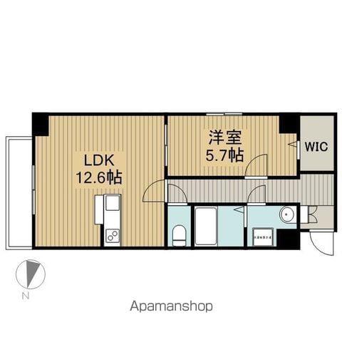 フェアリータワー若草(1LDK/6階)の間取り写真