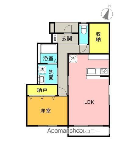 津森町アパートB(1SLDK/1階)の間取り写真