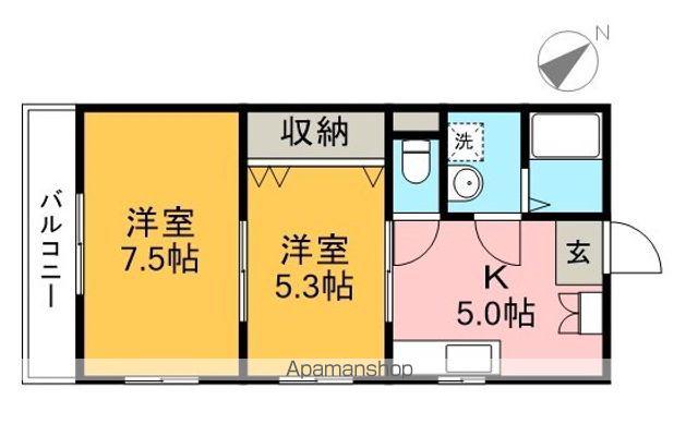 メロディハイム愛宕山(2K/3階)の間取り写真