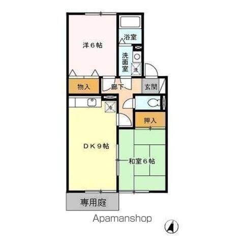 セジュールプチボォーネ(2DK/1階)の間取り写真