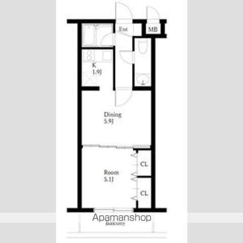 名古屋市桜通線 吹上駅(愛知) 徒歩10分 5階建 築34年(1DK/4階)の間取り写真