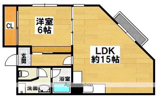 ウイングコート南栄(1LDK/5階)の間取り写真