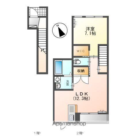 レジデンス麦(1LDK/2階)の間取り写真