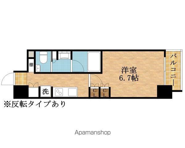 ザ・パークハビオ同心(1K/5階)の間取り写真