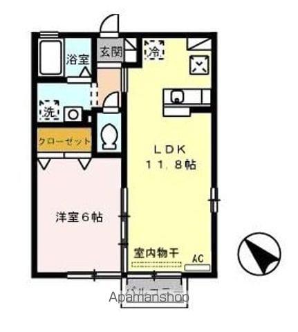 コンフォート イースト(1LDK/1階)の間取り写真