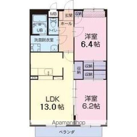 SAPPY AJIOKA(2LDK/2階)の間取り写真