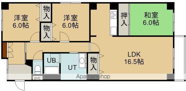 ブルーミィ五稜郭(3LDK/7階)の間取り写真