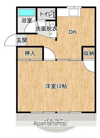早水グリーンコーポ(1DK/3階)の間取り写真