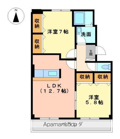 マロンステージA棟(2LDK/1階)の間取り写真