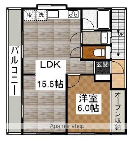 ハウスソレイユ(1LDK/2階)の間取り写真