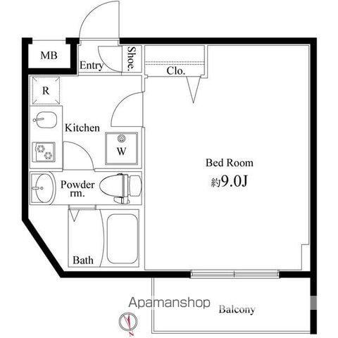 グリシーナ上北沢(1K/2階)の間取り写真