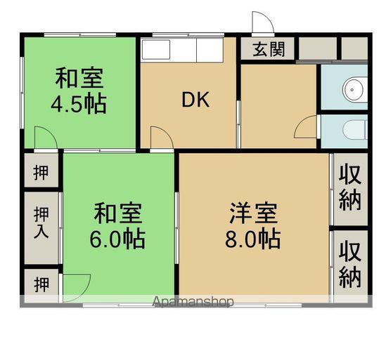長野県長野市 1階建 築39年(3K)の間取り写真