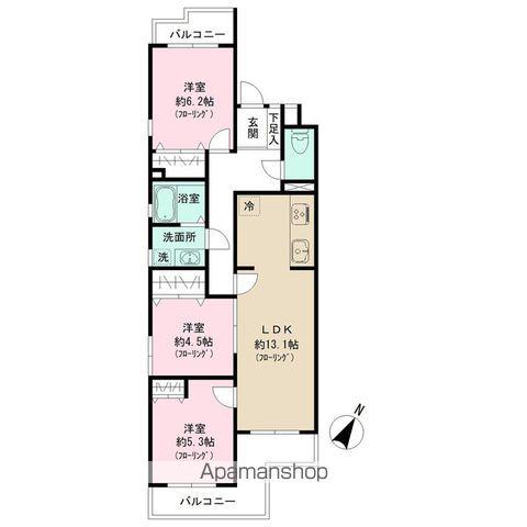 グランドメゾン南明(3LDK/3階)の間取り写真