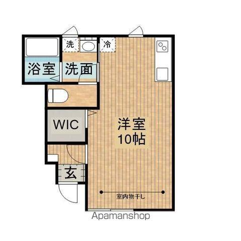 テゾーロ梨木C棟(ワンルーム/1階)の間取り写真