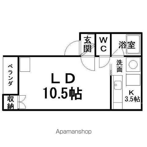 中ノ島センターパーク1番館(1K/2階)の間取り写真