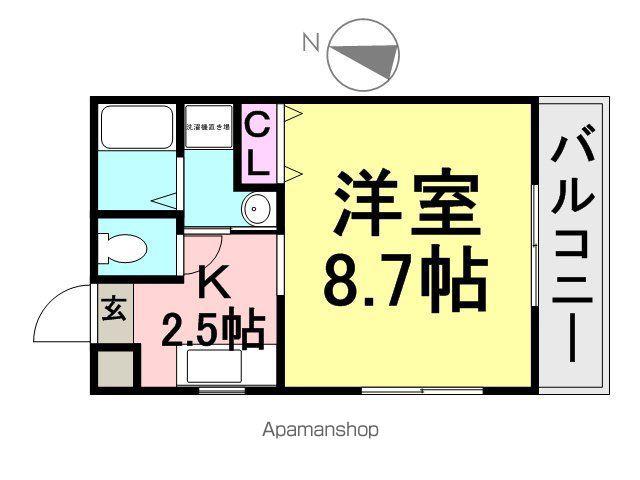 マンション立花(1K/3階)の間取り写真