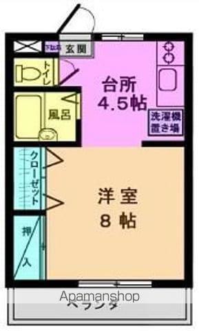グリーンヒルズⅢ(1K/2階)の間取り写真