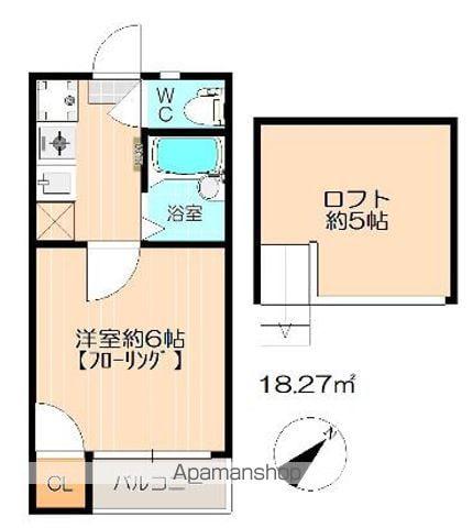 チェリーハウス博多(1K/2階)の間取り写真