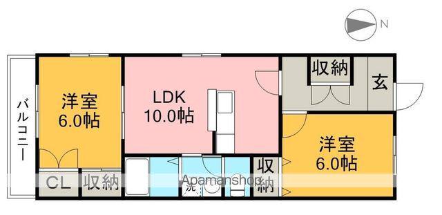 グリーンガーデン(2LDK/2階)の間取り写真