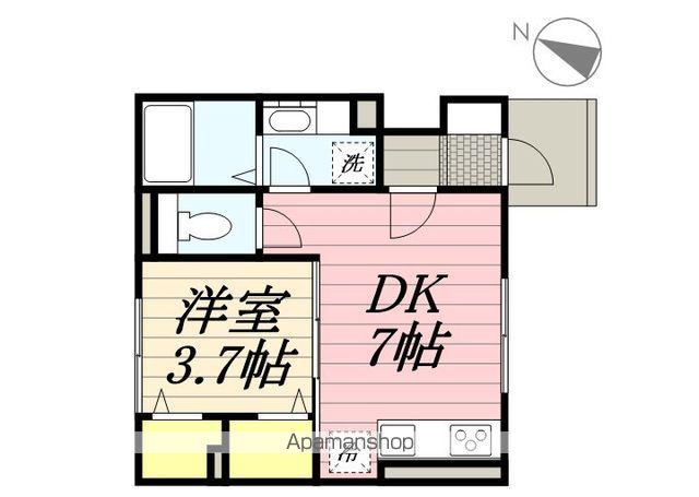 ポワソントワ(1DK/1階)の間取り写真