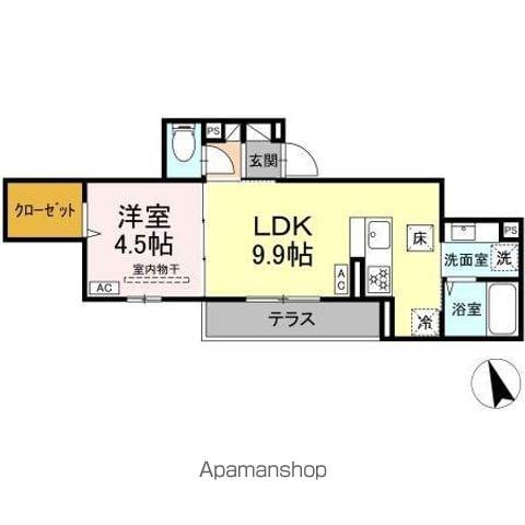 ASSET-COURT調布ヶ丘(1LDK/1階)の間取り写真