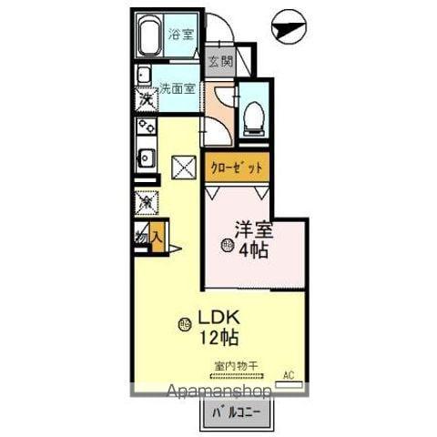 ガーデングレイス(1LDK/1階)の間取り写真