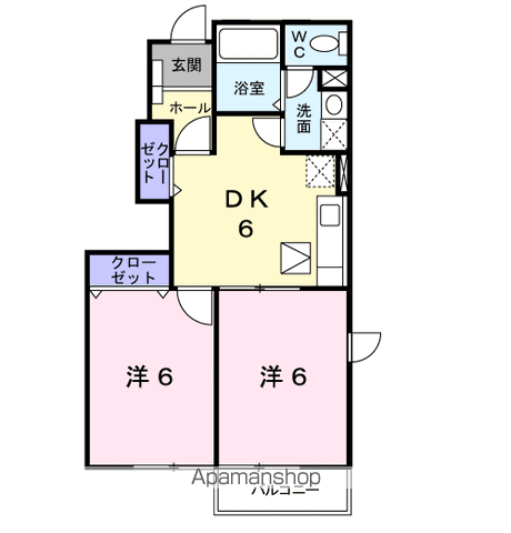 メゾンミヤタ(2DK/1階)の間取り写真
