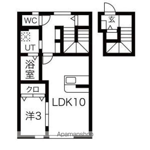 メゾンドショコラ(1LDK/2階)の間取り写真