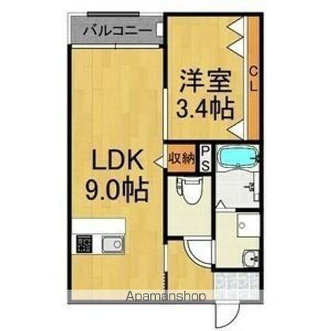 LECOCON 蟹江 Ⅱ(1LDK/1階)の間取り写真