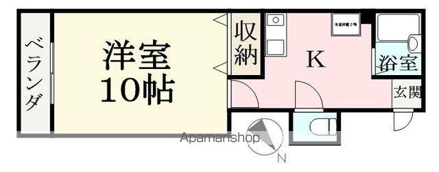 えちぜん鉄道三国線 福大前西福井駅 徒歩11分 3階建 築30年(1K/3階)の間取り写真