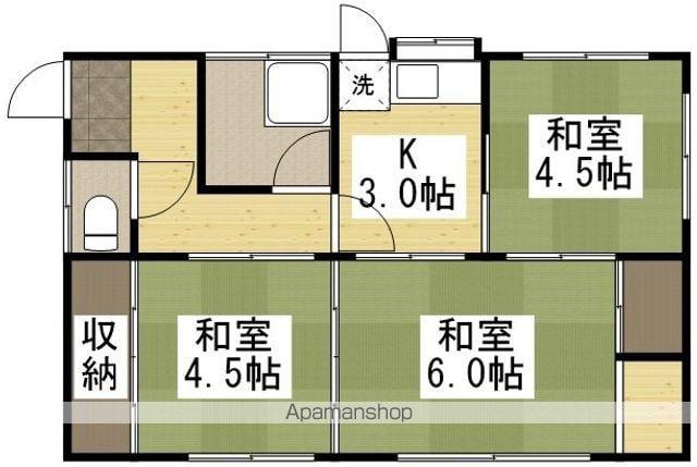 山陽本線 倉敷駅 徒歩27分 1階建 築57年(3K)の間取り写真