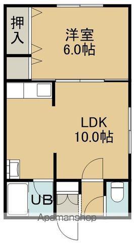 太陽ハイツ(1LDK/1階)の間取り写真