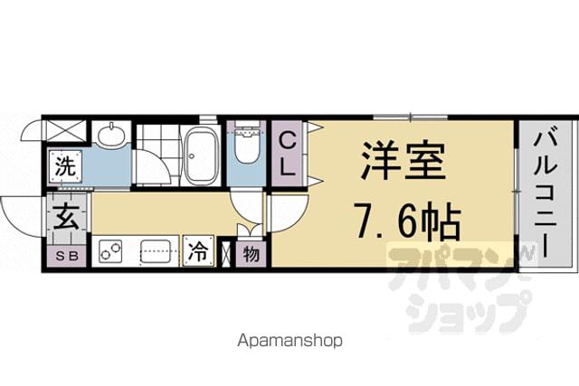 ベラジオ雅び北野白梅町駅前(1K/4階)の間取り写真