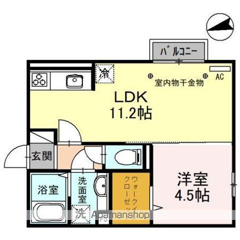 フォンテーヌ・ヒル(1LDK/2階)の間取り写真