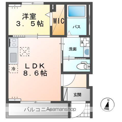 OLI OLI B(1LDK/1階)の間取り写真