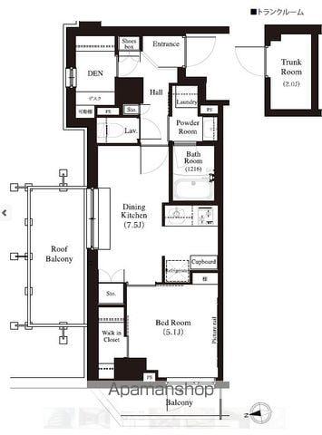 アーバンパーク江古田の森(1DK/5階)の間取り写真