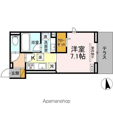 STELLA新松戸(1K/1階)の間取り写真