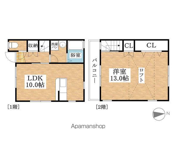 ツーペアーAB(1LDK)の間取り写真