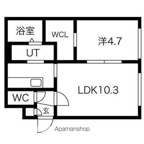 グレンウッド菊水(1LDK/3階)の間取り写真