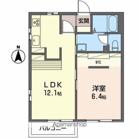 フレグランスホープフル(1LDK/2階)の間取り写真