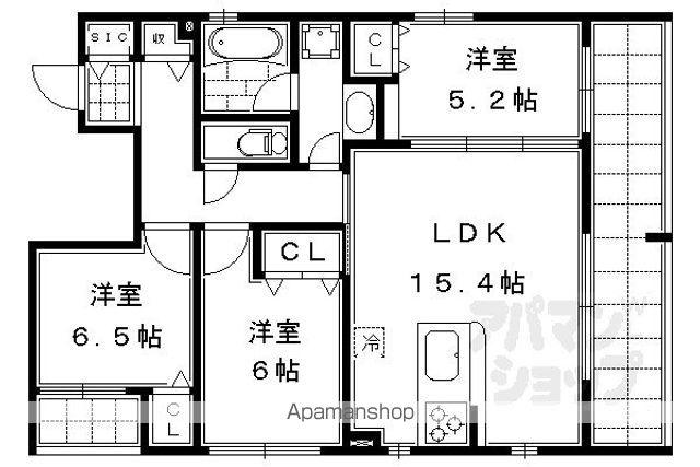 グラシア鄕倉(1SLDK/4階)の間取り写真