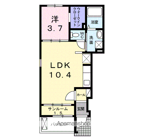 カーサ・エテルノ(1LDK/1階)の間取り写真