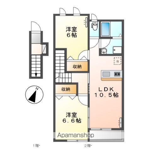 サンリベラル(2LDK/2階)の間取り写真
