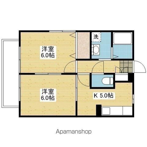 シャトルあすか(2K/1階)の間取り写真