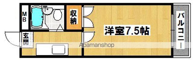 少林寺TKハイツ(1K/4階)の間取り写真