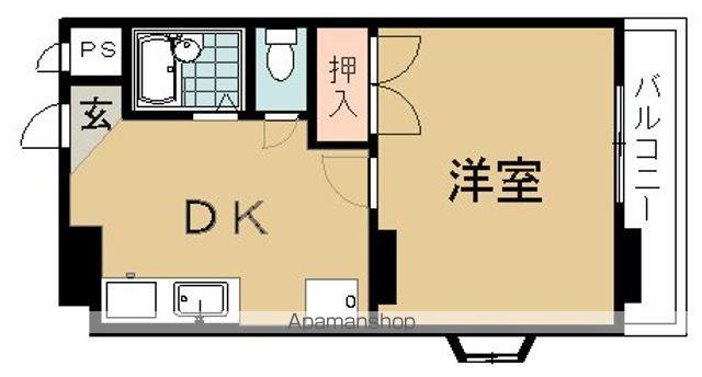 パークハイツ藤原(1DK/2階)の間取り写真