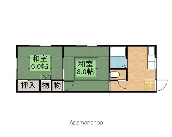 西仙北さつき荘(2K/2階)の間取り写真