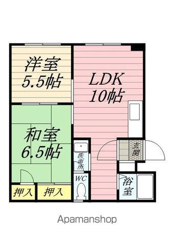 セントラルマンション(2LDK/4階)の間取り写真