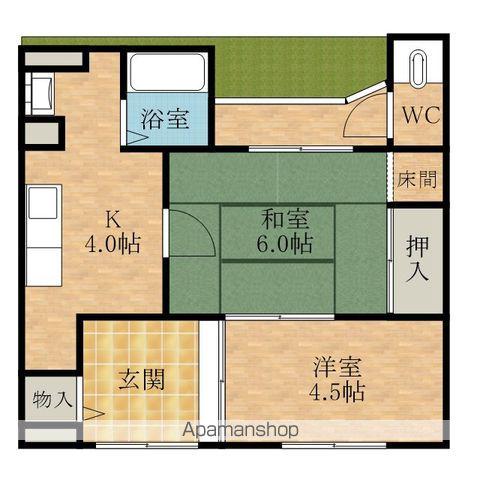 南上町1丁目平屋アパート(2K/1階)の間取り写真